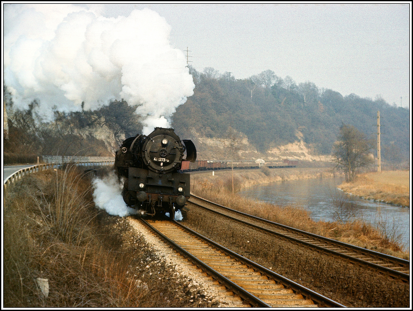 41 1273 mit Nahgüterzug auf dem Weg nach Saalfeld