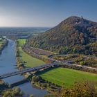 4263S Porta Westfalica Blick zum Kaiser-Wilhelm-Denkmal Herbst