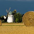 4368M-69M Strohballen vor Windmühle HF Panorama