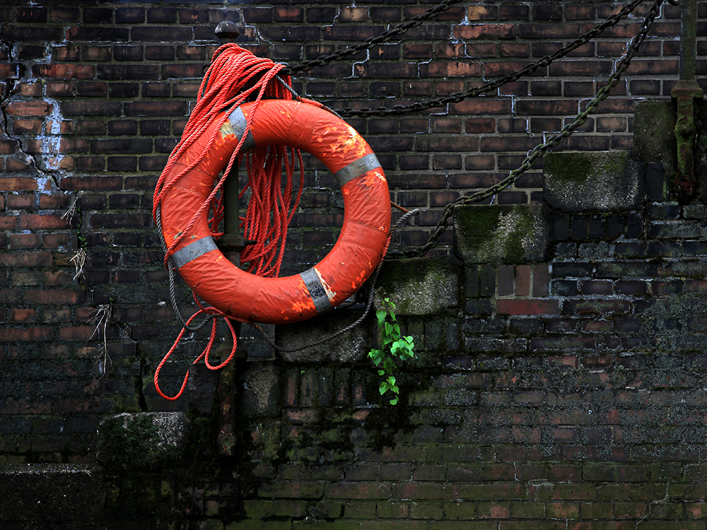 Rettungsring mit Grünblatt von Bernd Nasner 