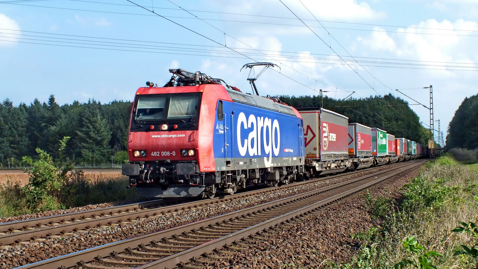 482 008-0 SBB Cargo mit einem Containerzug