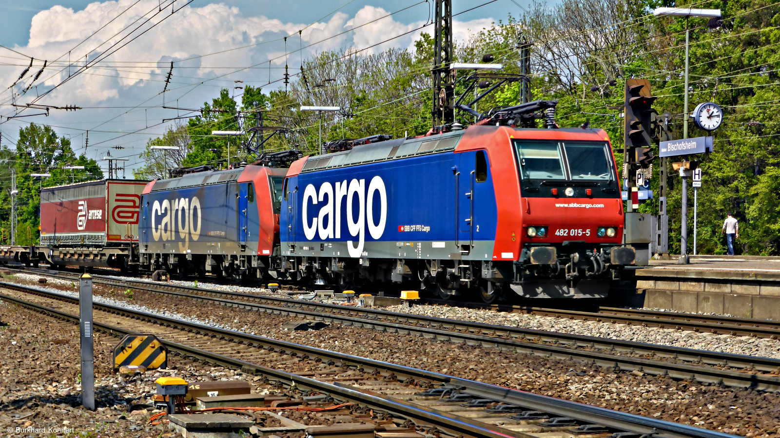 482 015-5 und ? - SBB-Cargo vor einem Containerzug