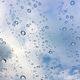 Rain drops on the car roof 