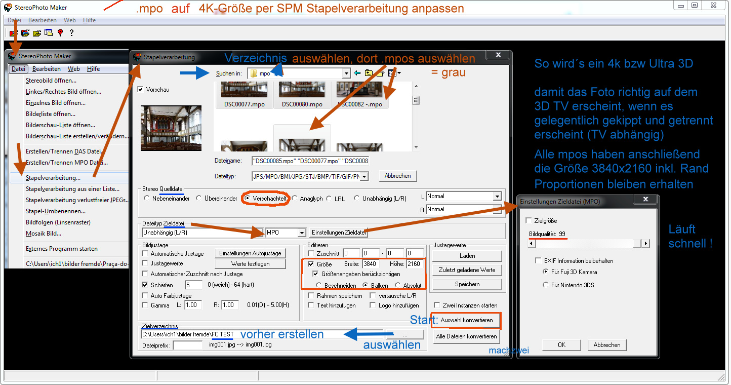 4K 3D  auf tvgerechte Größe per Stapelverarbeitung anpassen