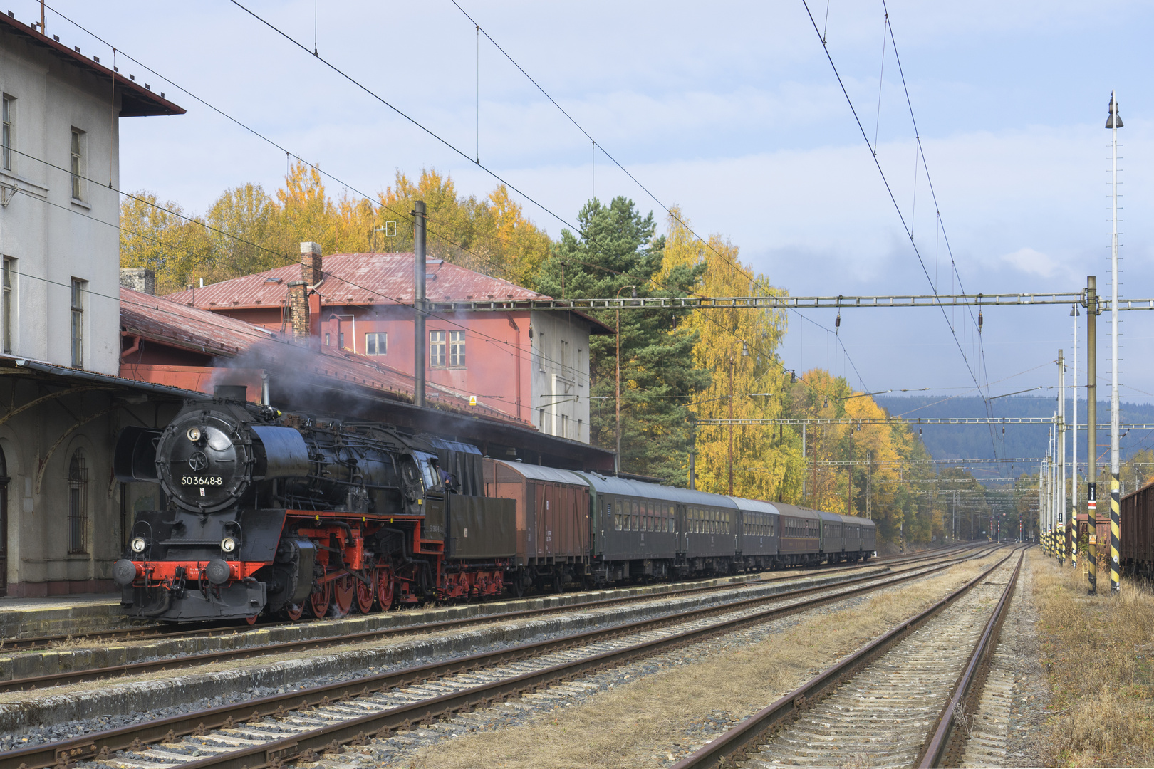 50 3648 im Grenzbahnhof Vojtanov.