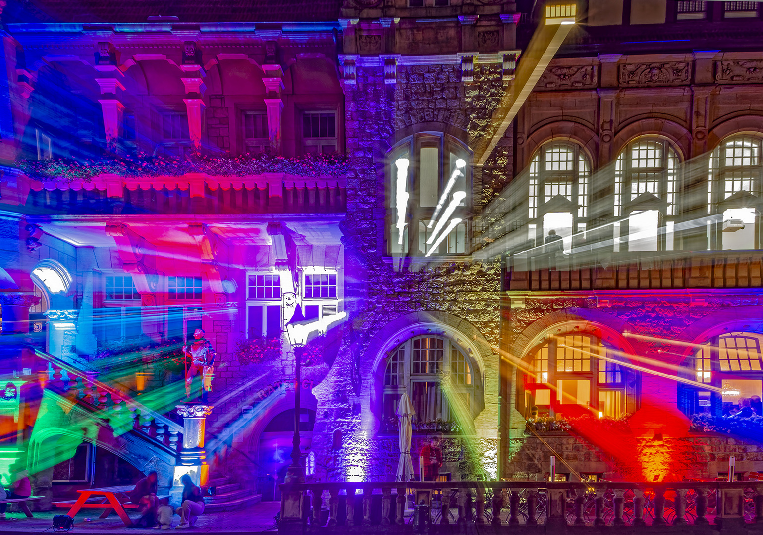 5021SC Rathaus  Bückeburg bunt beleuchtet Lange Nacht der Kultur