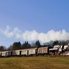 52 8134-0 mit Dampfsonderzug im Streiflicht bei Hilchenbach-Lützel