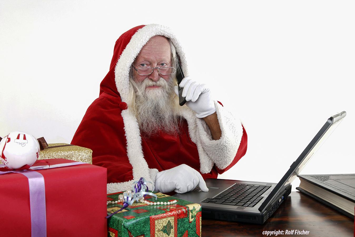 5637G Weihnachtsmann mit PC und Handy