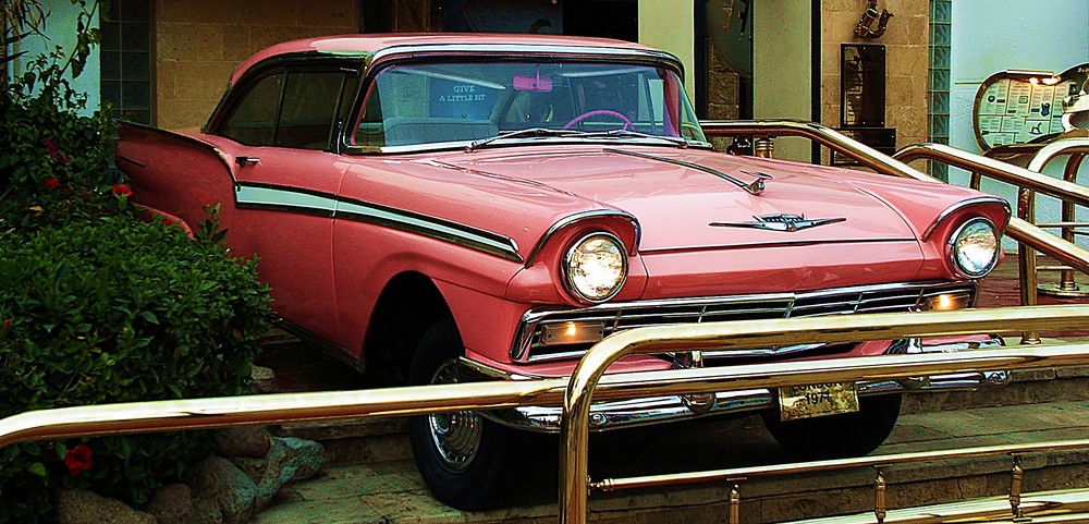 57 Ford Fairlane in Pink