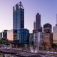 Elizabeth Quay in Perth nach Sonnenuntergang