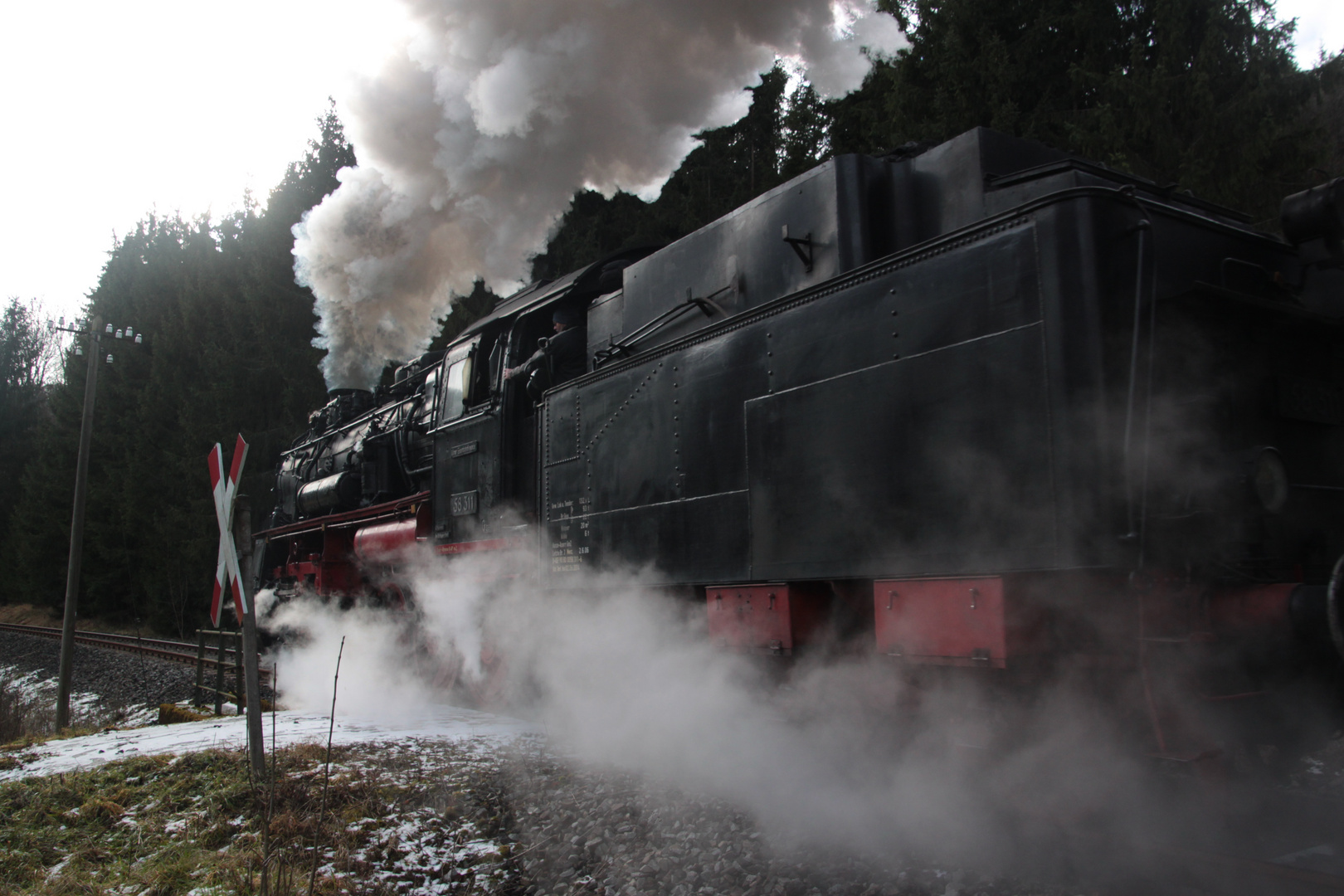 58 311 mit einem Dampfloksonderzug