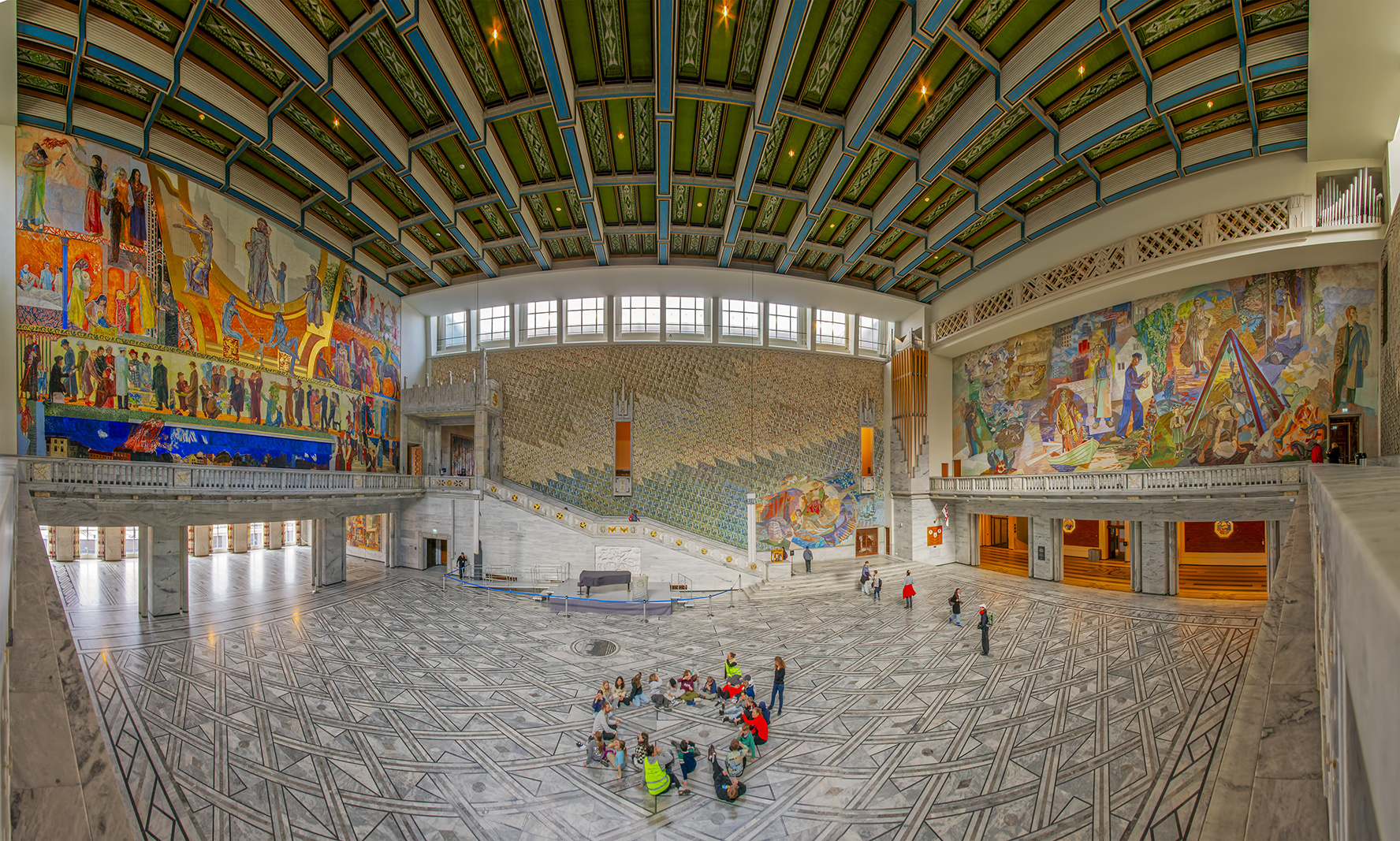 5850SC-52SC Rathaus Innen Panorama Oslo Norwegen