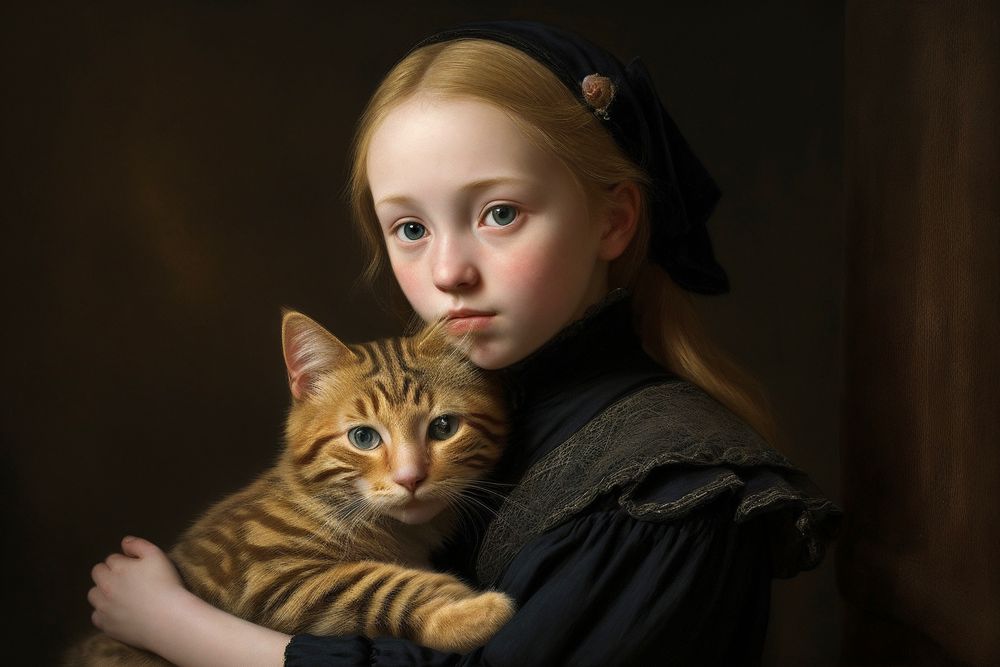 Niña con gato de Robledo Digiart