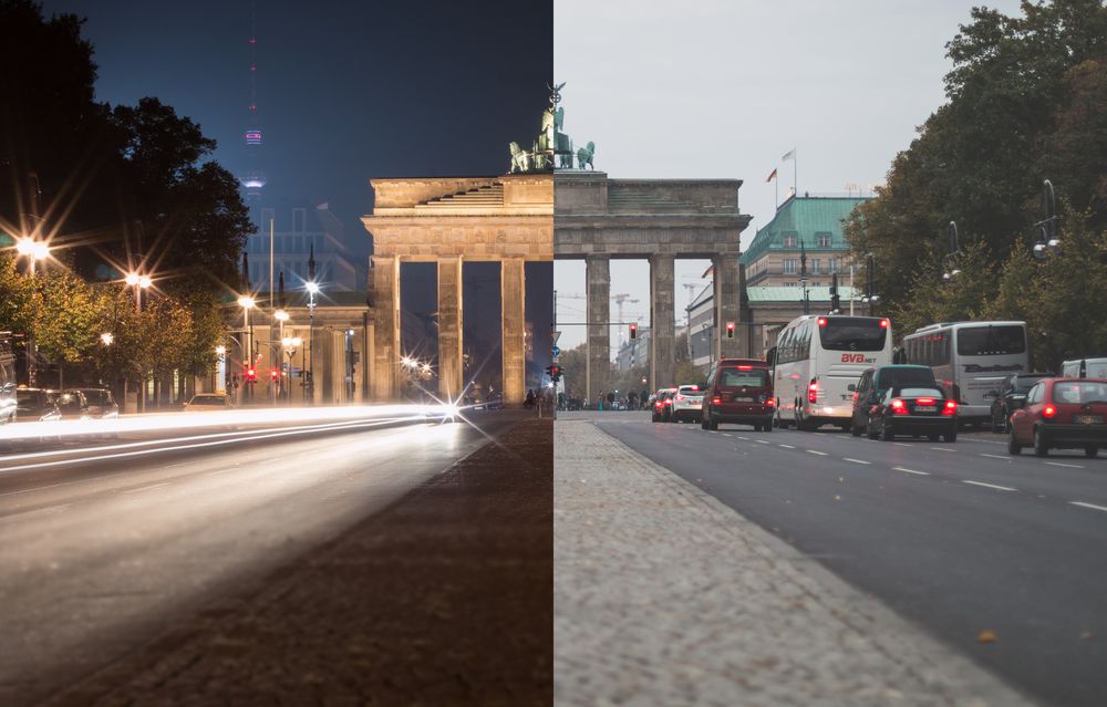 Berlin Brandenburgertor - Night // Day von Luis Junk 