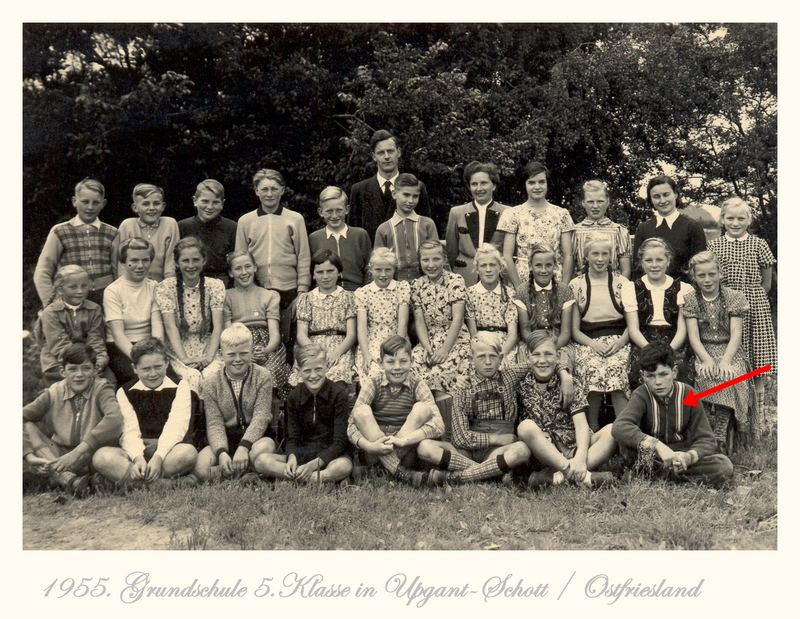 5.Klasse Grundschule Upgant-Schott / Ostfriesland ;1955
