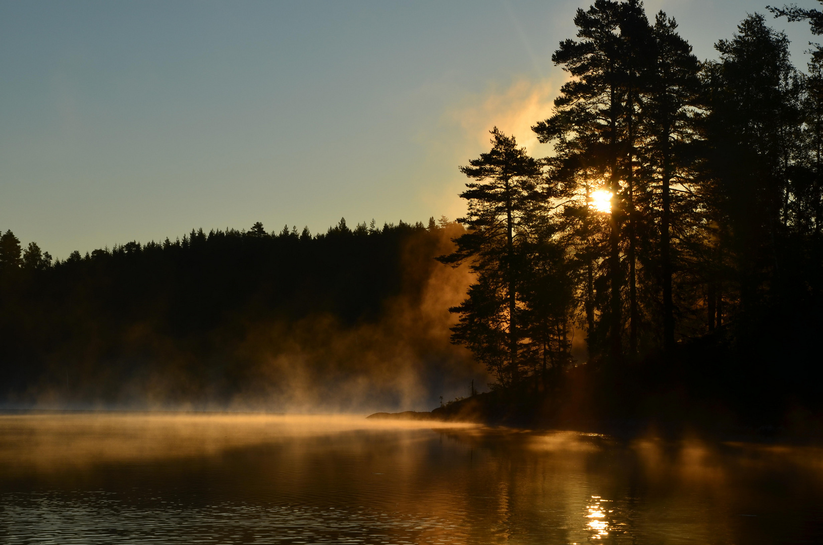 6 A.M. on the Lake -- Sunrise in Sweden