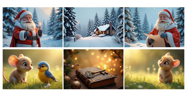 6 Bilder aus 2 KI-Kurzfilmen