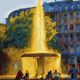 Frankfurter Opernplatz-Brunnen hell und leuchtend mit Inspire