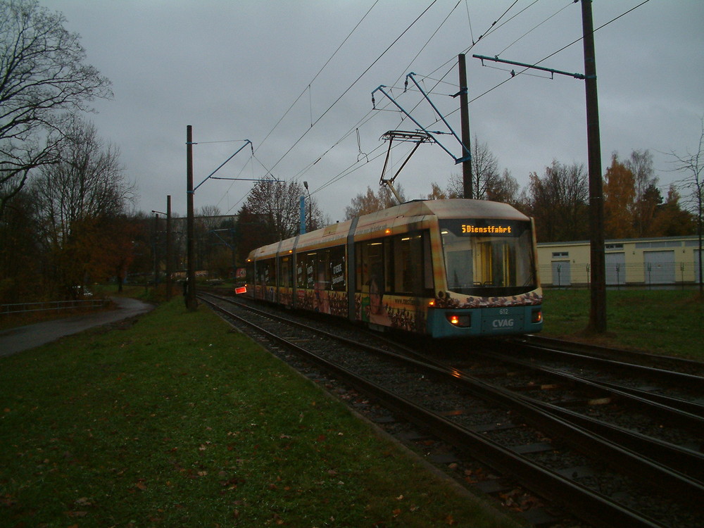 612 unsere kaffeebahn mit warnblinke