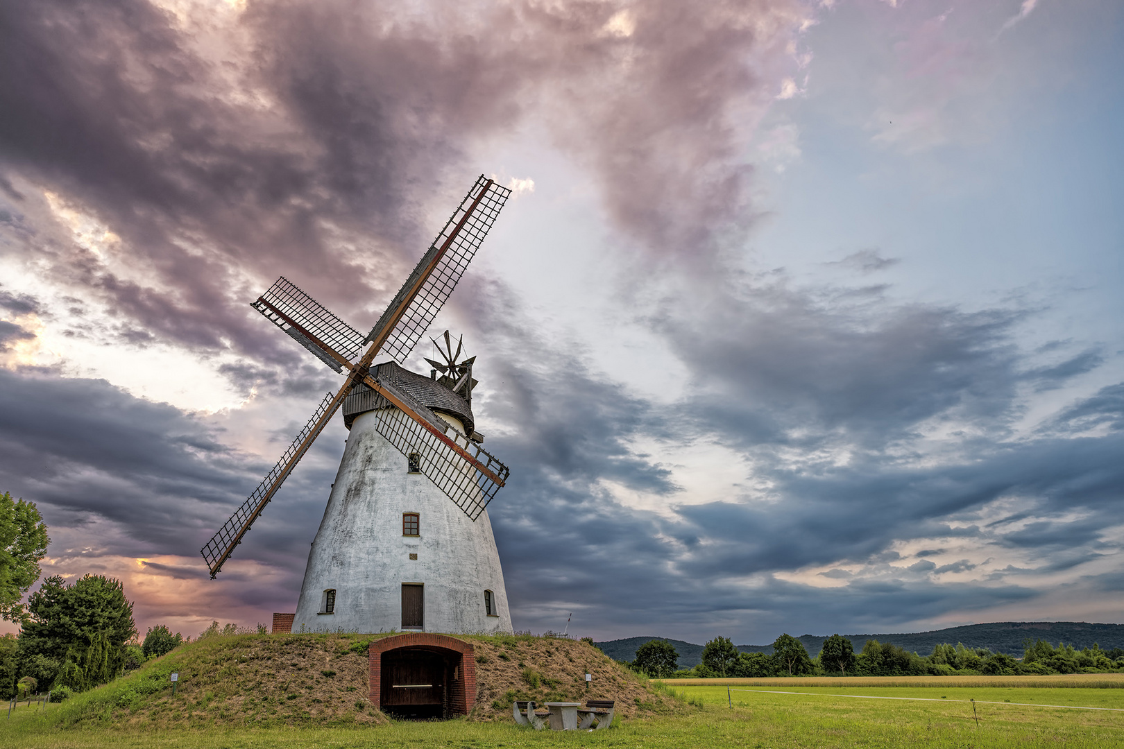 6189TZ Windmühle Veltheim Abendstimmung