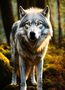 Very large silver wolf with amber eyes. Almost hum (1) by Ayaan mohsin