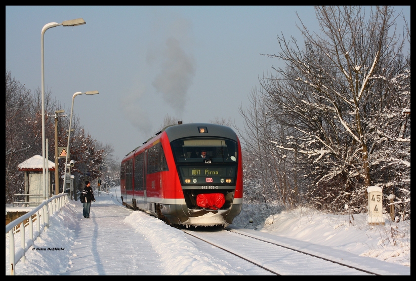 642 633 im wunderschönen verschneiten Hp Pirna-Copitz