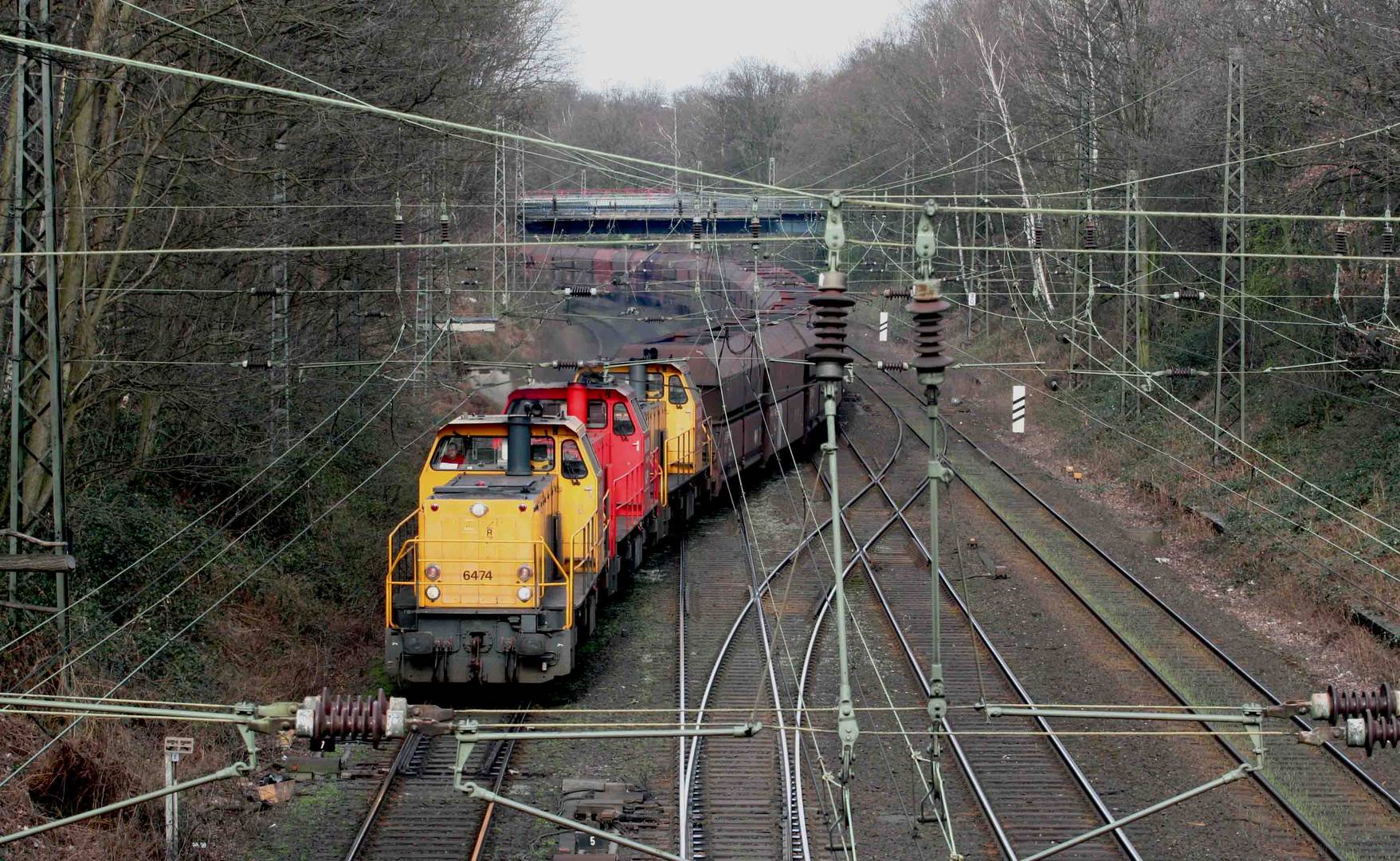 6474 in 3er Traktion von Rotterdam nach Hüttenwerke Krupp Mannesmann ( H K M )