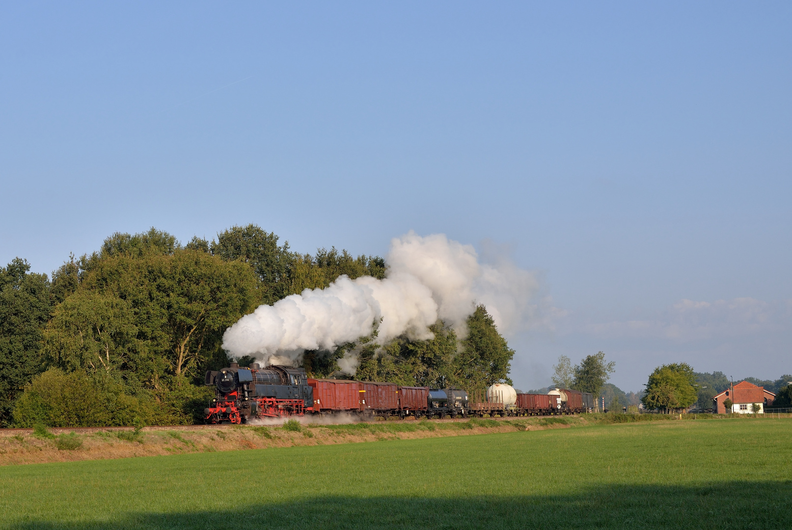 65 018 am 02.09.18 mit Güterzug vor Erbeek