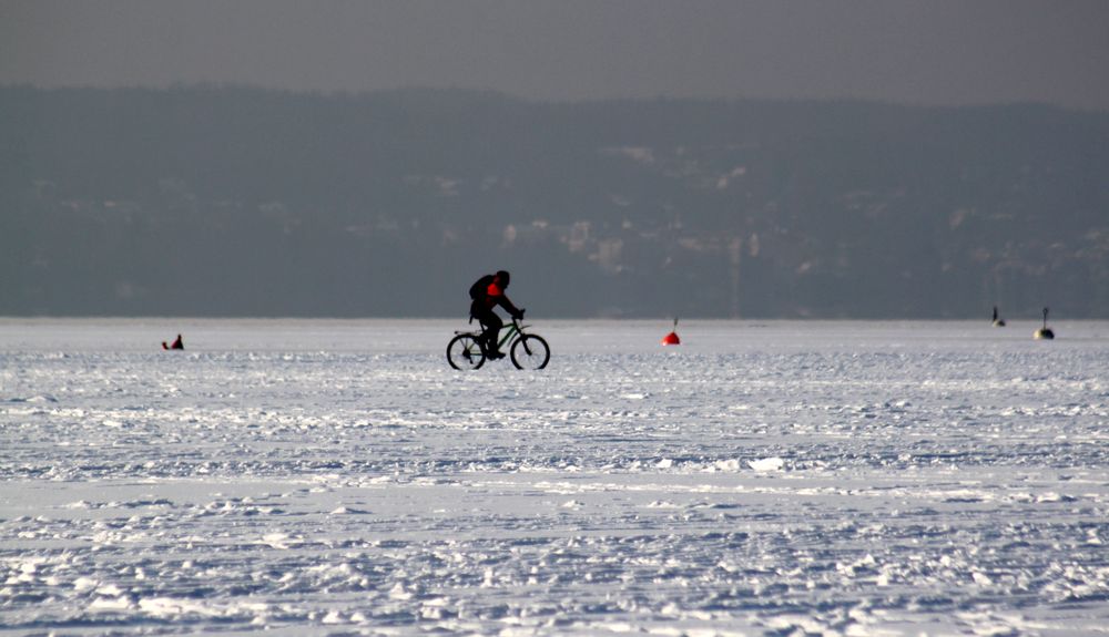 Radfahren zur Abwechslung auf einem See von Ilka Franz