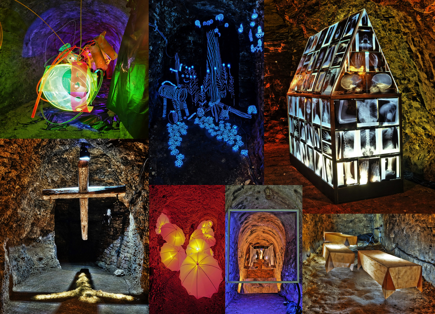 7. Höhler - Biennale Gera 2015 - Fotocollage der beeindruckenden Motiven in der Gerschen Unterwelt
