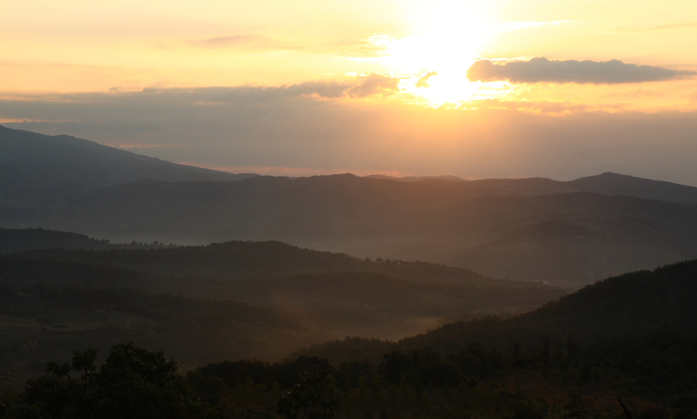 7 Uhr 20. Toscana.