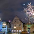 7031Sff Marktplatz Bückeburg Feuerwerk Panorama