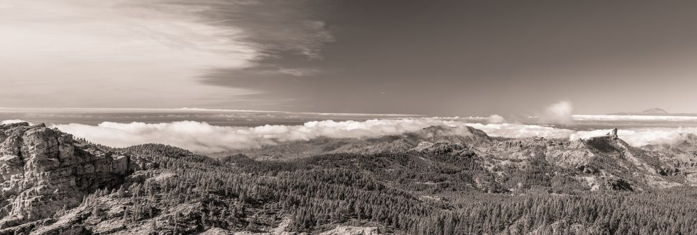 Panorama Gran Canaria mit Tiede auf Teneriffa von Elke2211 