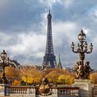 7585D Brücke Alexander III Paris Herbststimmung mit Eifelturm