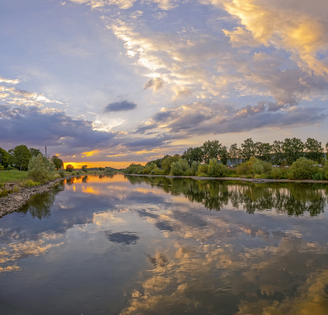 7739TZ-40TZ Abendstimmung an der Weser in Rinteln