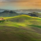 7959M Toscana Landschaft Crete Panorama Abendstimmung