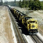 8 Loks der Santa Fe ziehen einen Güterzug in Richtung Flagstaff, AZ....