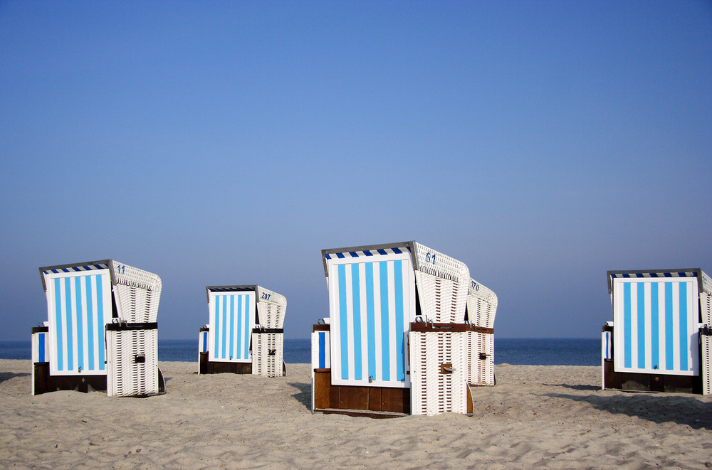 8:00 h morgens am Warnemünder Strand