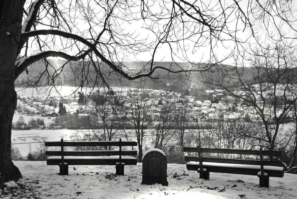 Blick auf Breuberg von Novembernebel 