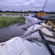 Hochwasser vor der Haustre