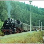 86 001 am 6. September Halt in Schwarzburg mit Sonderzug