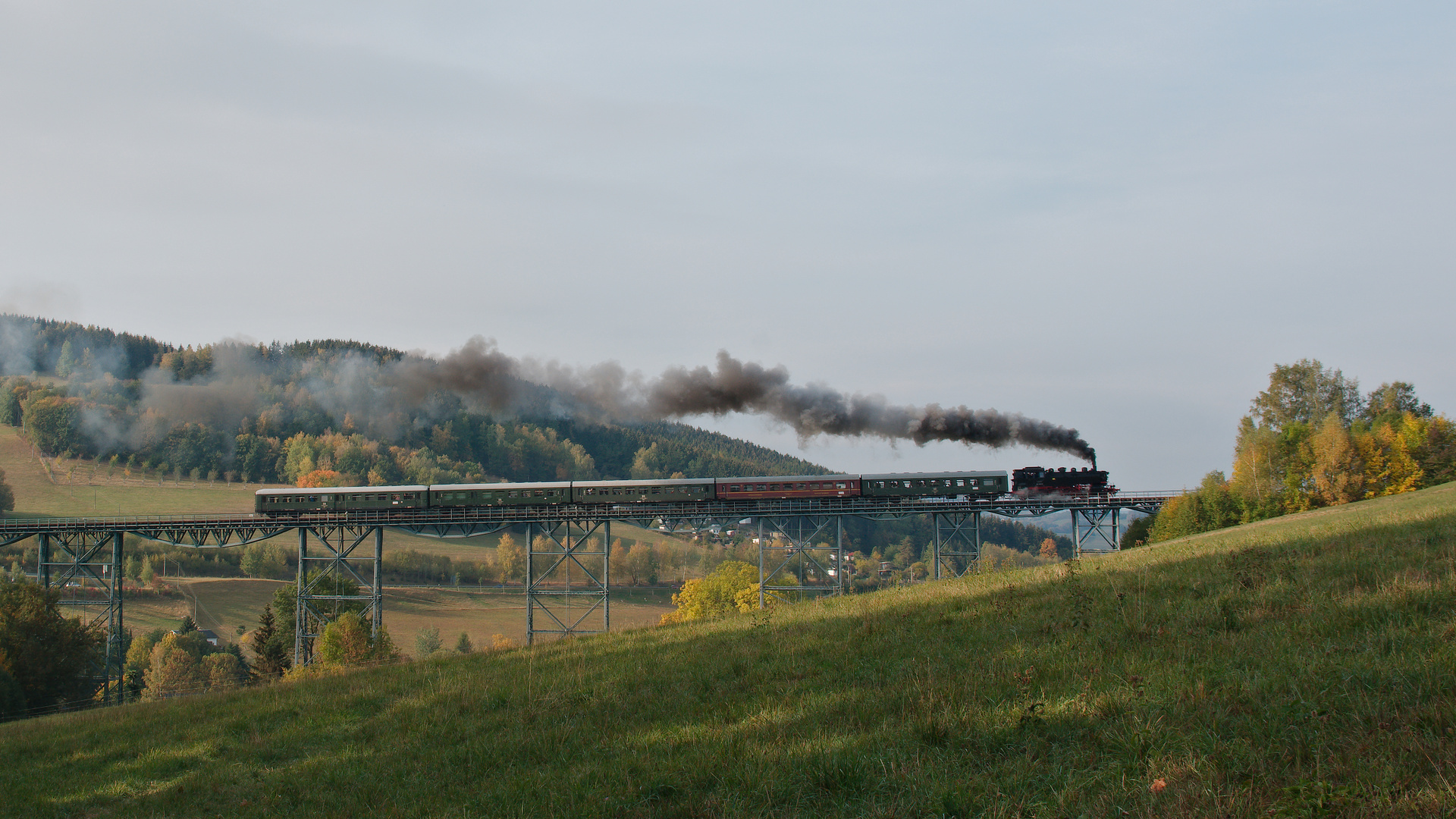 86 1333-3 auf dem Markersbacher Viadukt