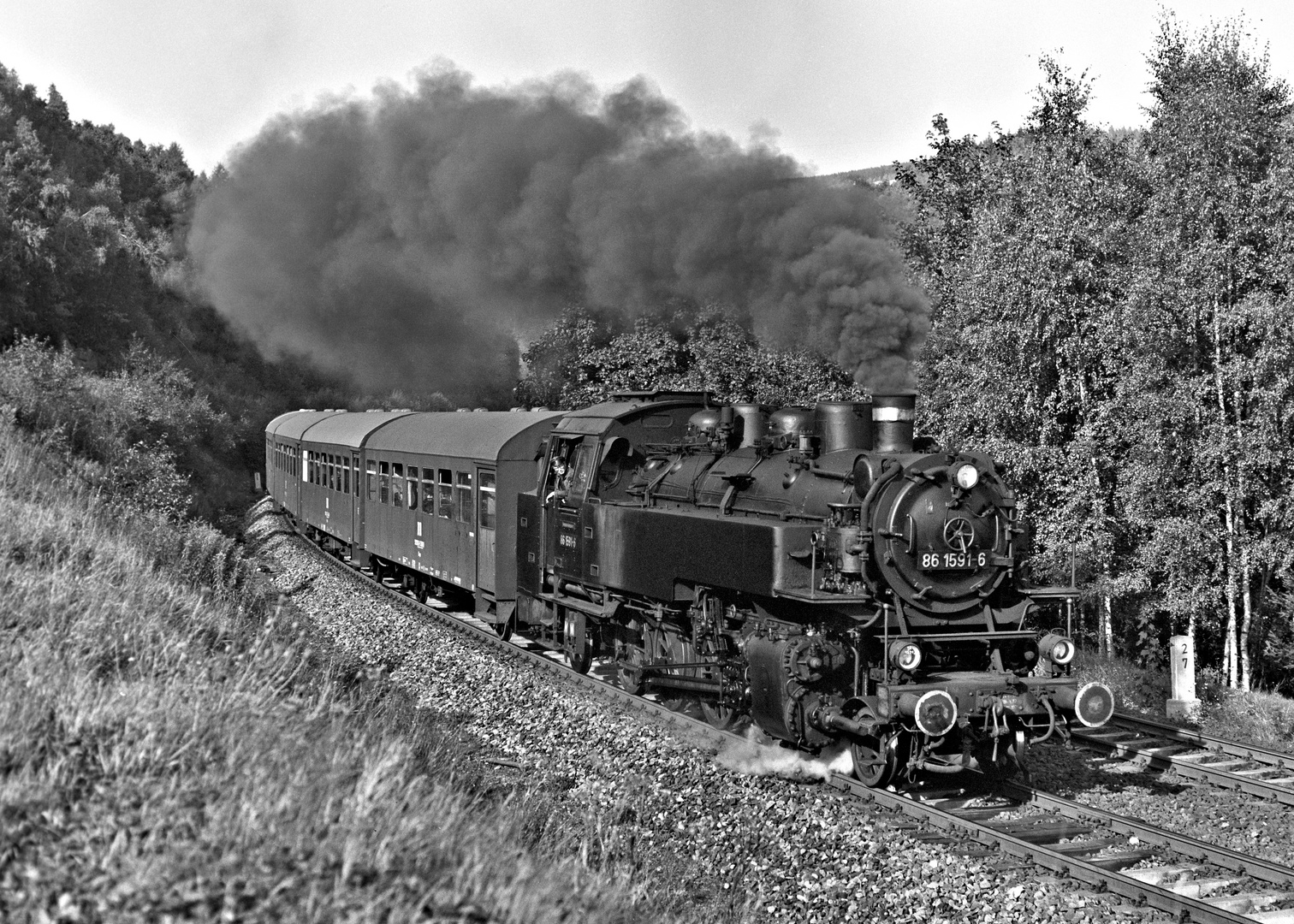 86 1591, Lokführer Günter Meyer, August 1975