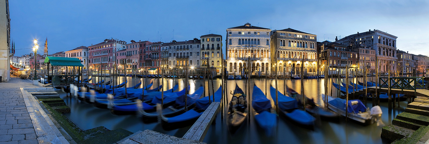 8771D-86D Venedig Kanale Grande  Nacht Panorama 