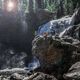 Radlpause bei den Moose Falls, Wyoming 