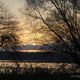 Coucher de soleil en hiver au lac du Der