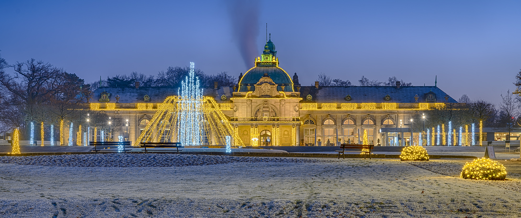 9158TZ-64TZ Kurpark Bad Oeynhausen Kaiserpalais Weihnachtsbeleuchtung