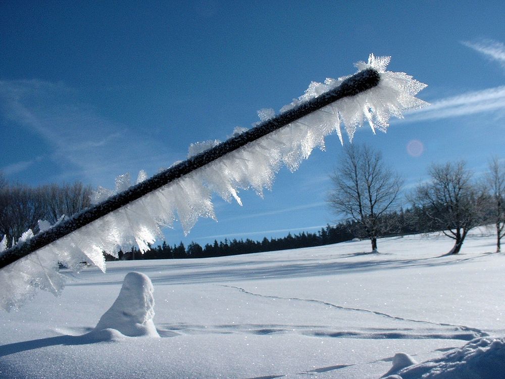 Autoantenne mit Eiskristallen von Dragomae