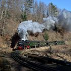 99 5906-5 am 26.02.22 mit dem Traditionszug zum Brocken bei Steinerne Renne