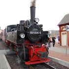 99 5906 der HSB rollt in Gernrode an den Bahnsteig